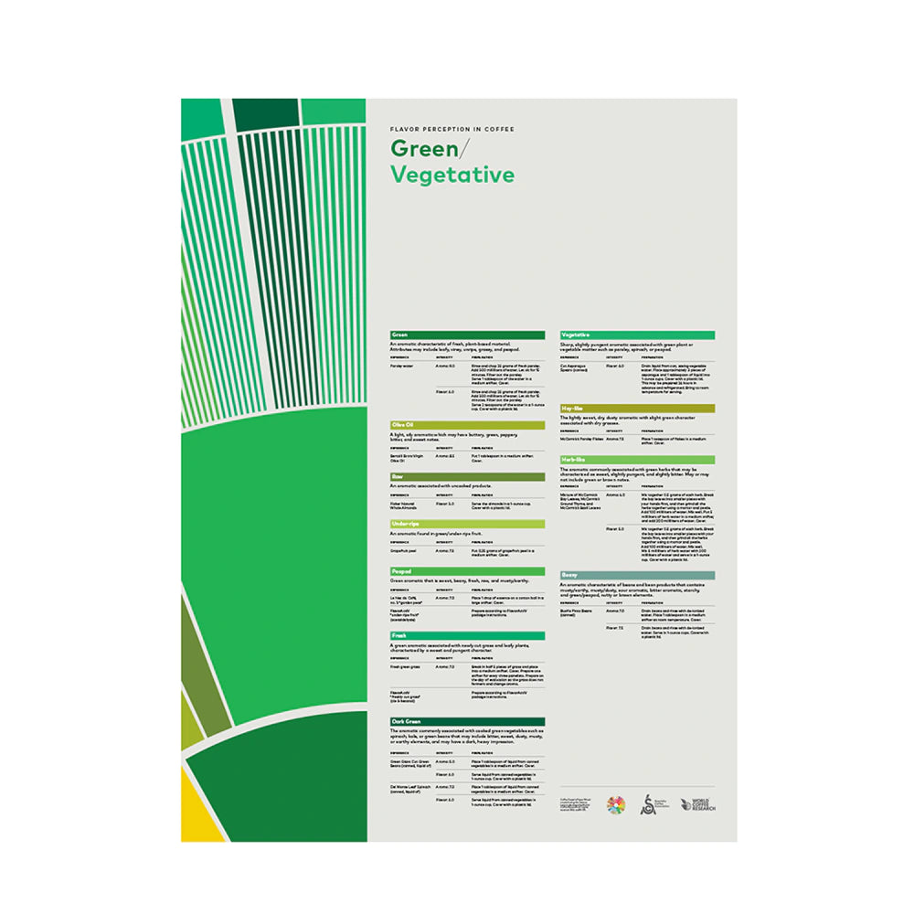 sca flavor perception in coffee green veg poster