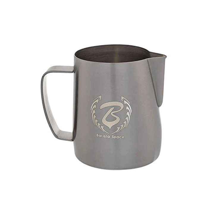 Barista Space Sandy Black Milk Pitcher – Non-Slip Finish