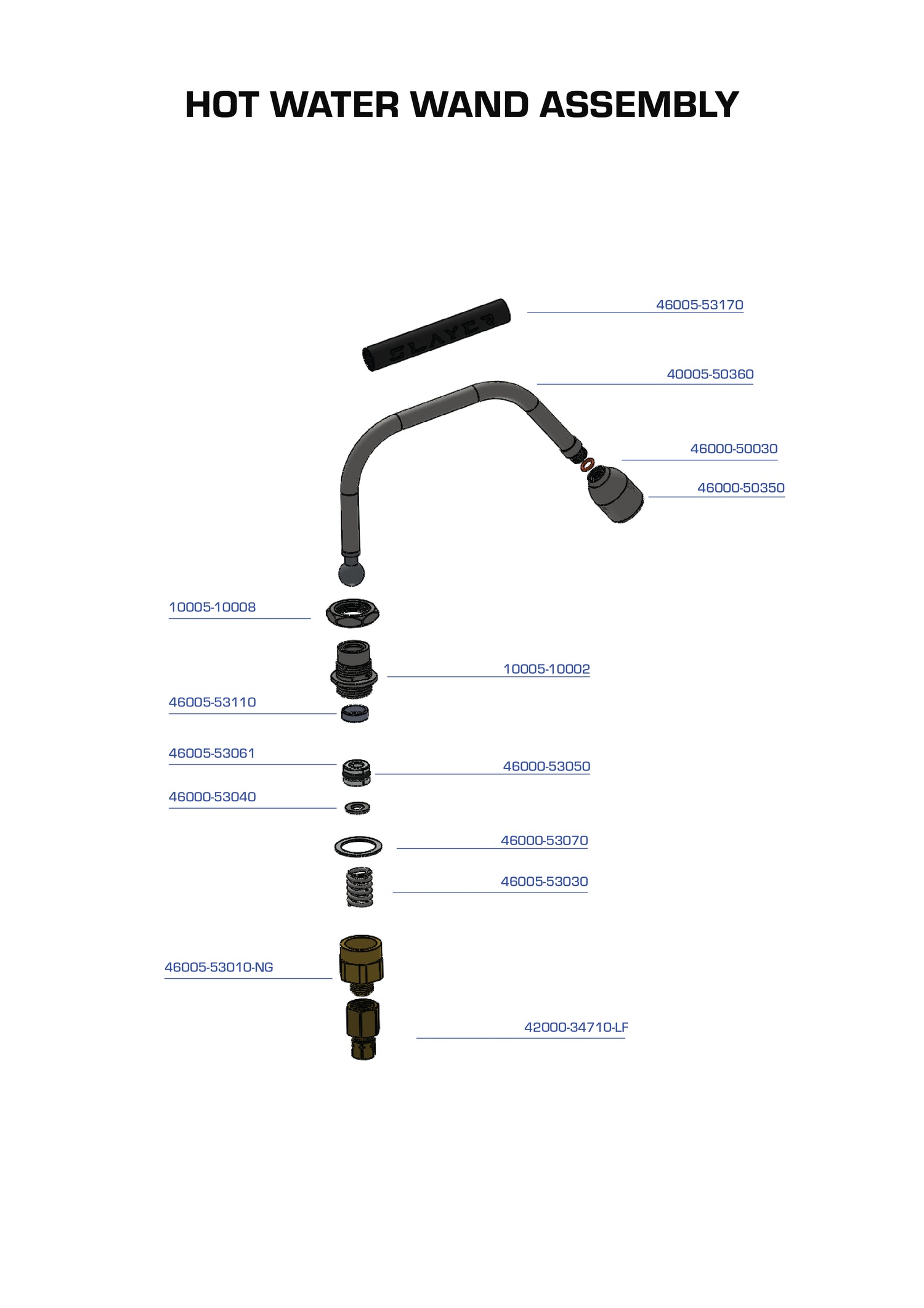 Hot Water Wand Assembly EP