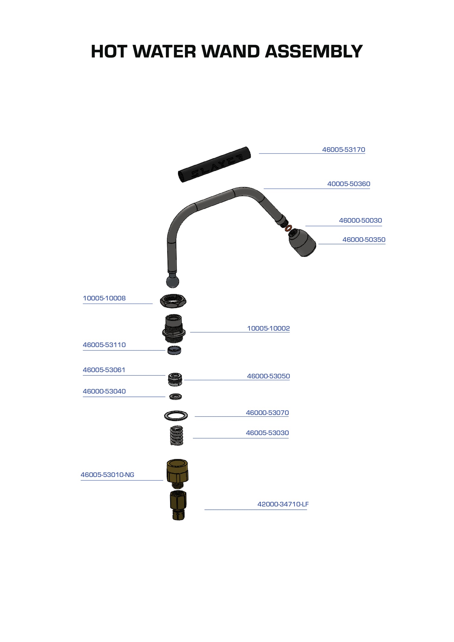 Hot Water Wand Assembly LP