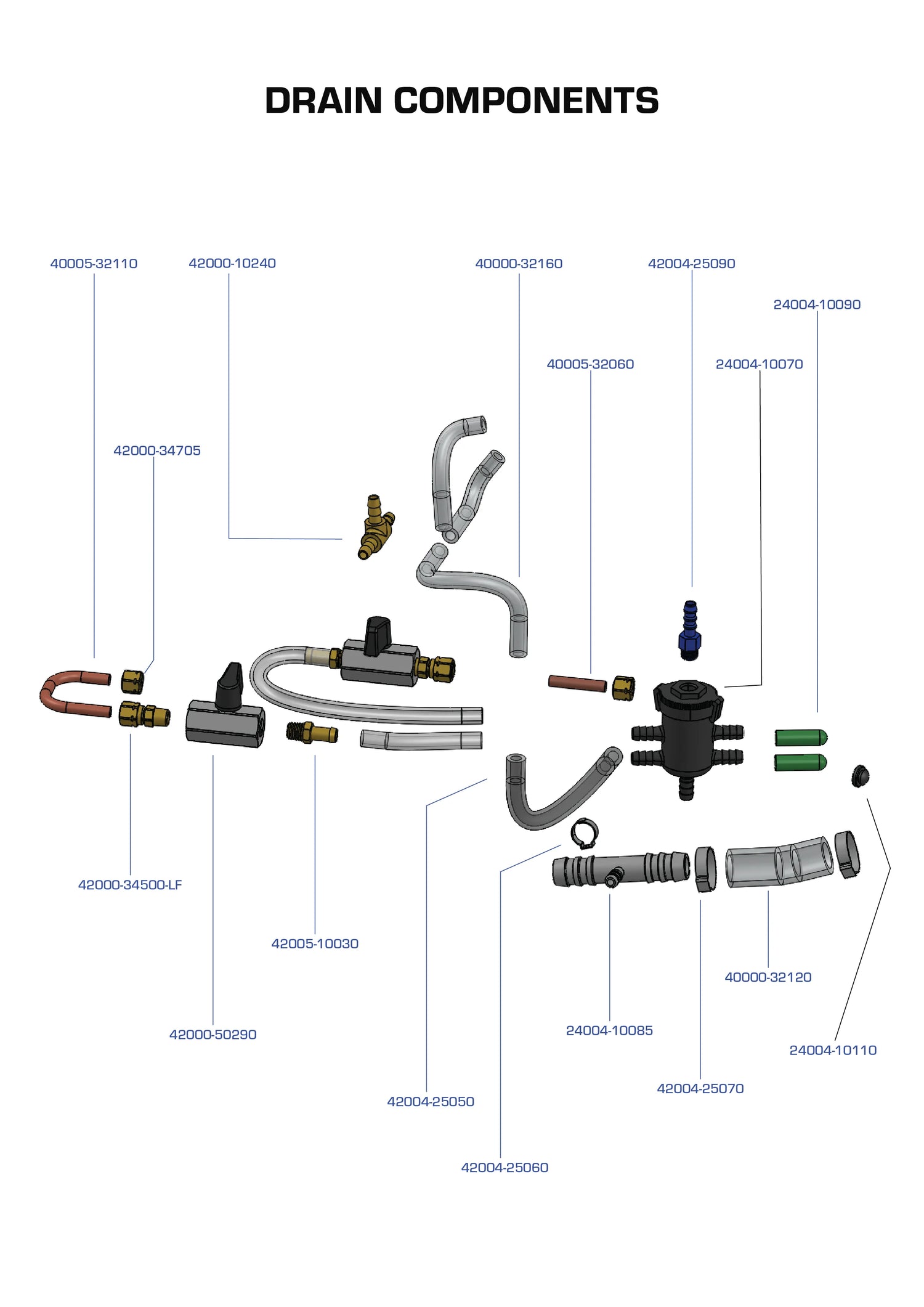 Drain Components Parts Manual - Espresso Single Group