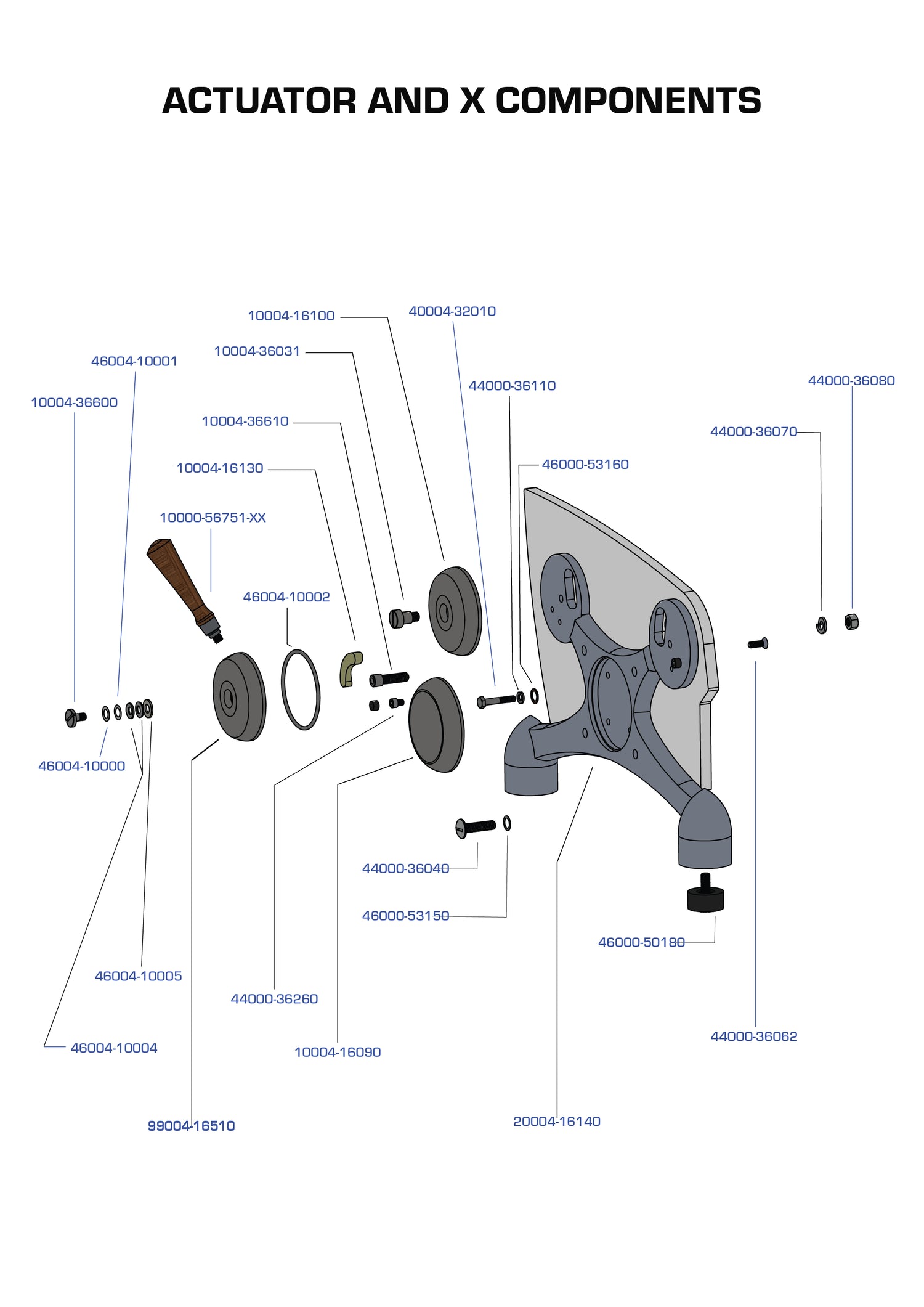 Actuator and X Components Parts Manual - Espresso Single Group
