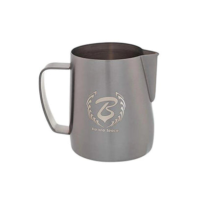 Barista Space Sandy Black Milk Pitcher â€“ Non-Slip Finish