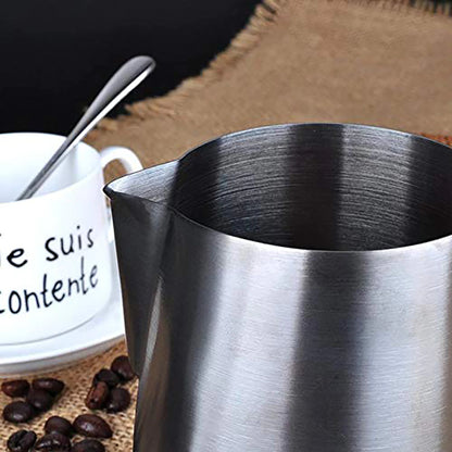Barista Space Sandy Black Milk Pitcher â€“ Non-Slip Finish