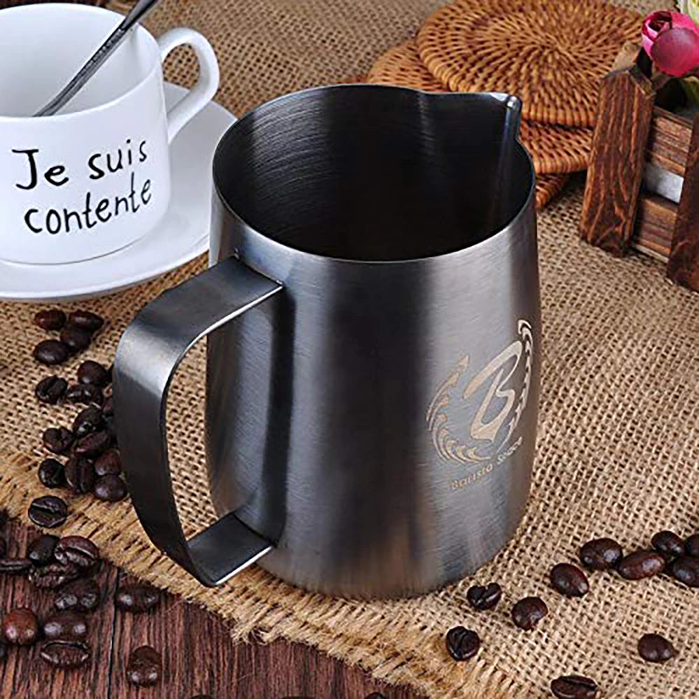Barista Space Sandy Black Milk Pitcher – Non-Slip Finish