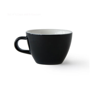 Acme Evolution Penguin/Black Flat White Cup 150ml, set of 6-standard