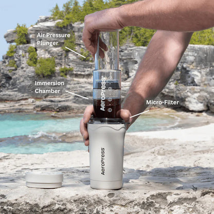AeroPress Go Plus – Portable Travel Coffee Maker Kit