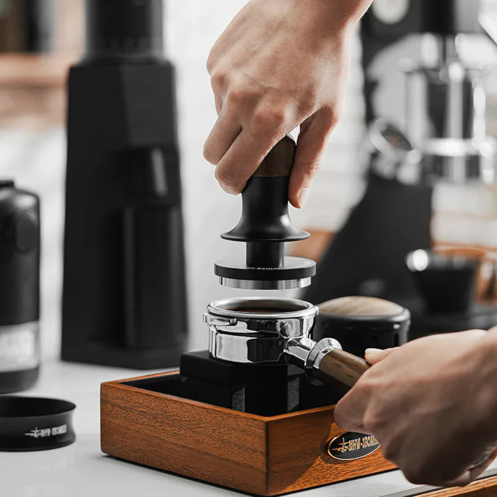 Tamper à Pression Constante MHW-3BOMBER 58 Mm 2.0 – 15/30 Lbs Avec Clic Sonore, 3 Ressorts Interchangeables Espresso