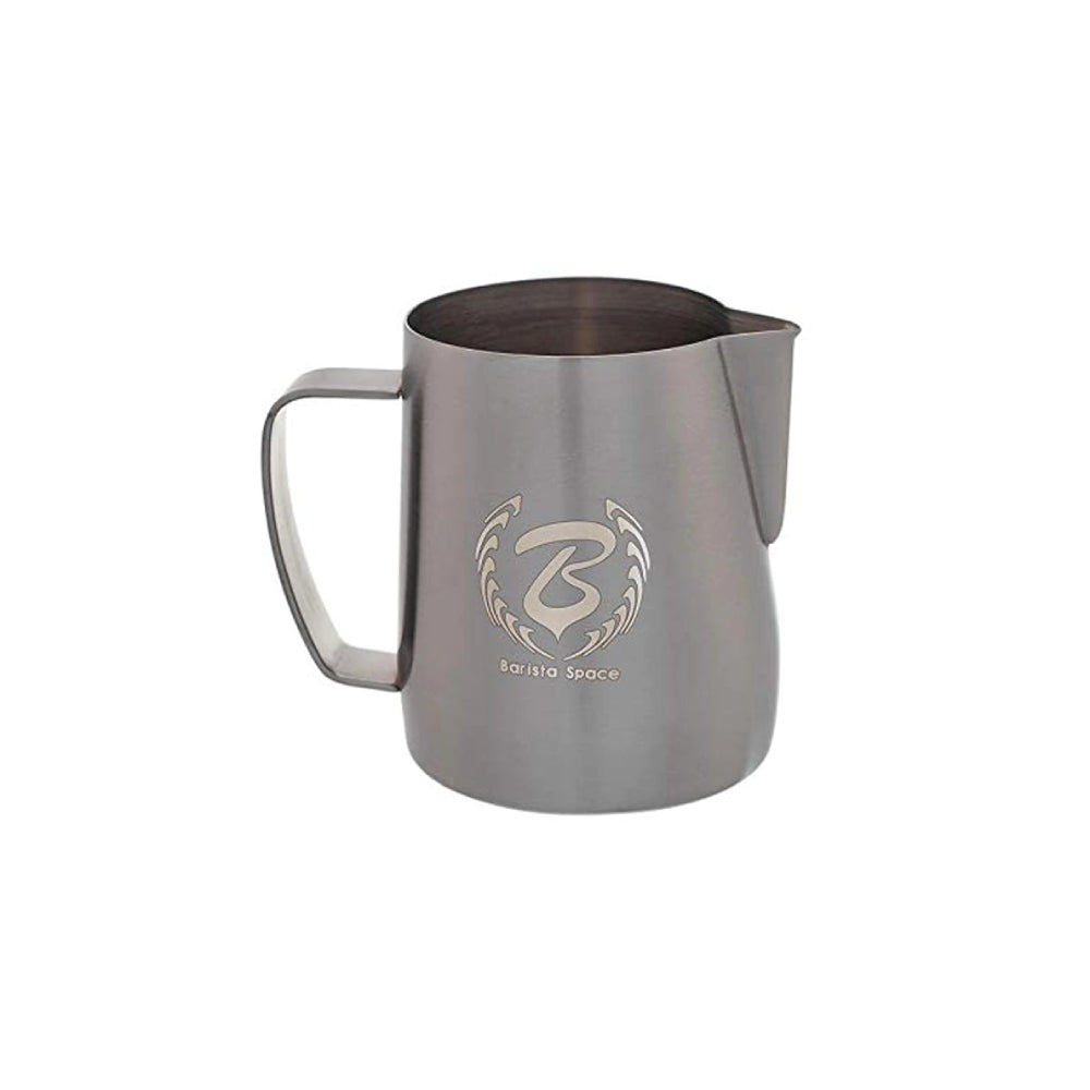 Barista Space Sandy Black Milk Pitcher – Non-Slip Finish