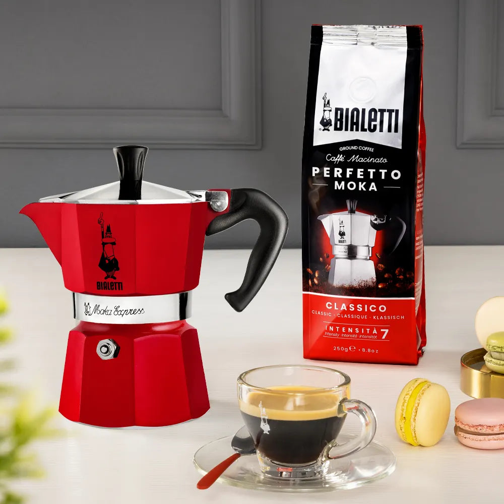 Bialetti Moka Express Coffee Maker – Red & Black Edition