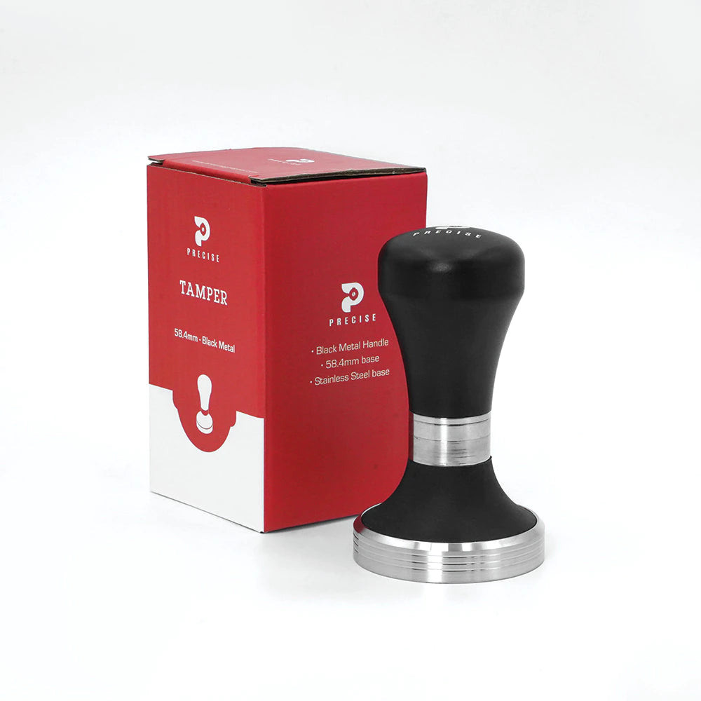 Precise Black Metal Handle Tamper, 58.4mm