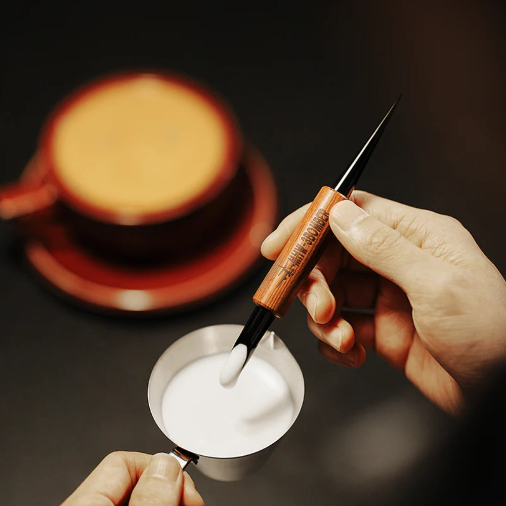 MHW-3Bomber Coffee Art Needle-152mm Black-Red rosewood