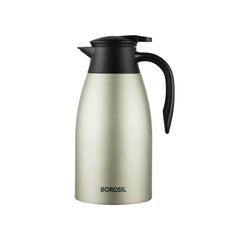 Borosil Oyster Vacuum Insulated Stainless Steel Teapot – 2L Thermal Server