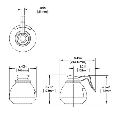 Bunn Black Handle Glass Decanter