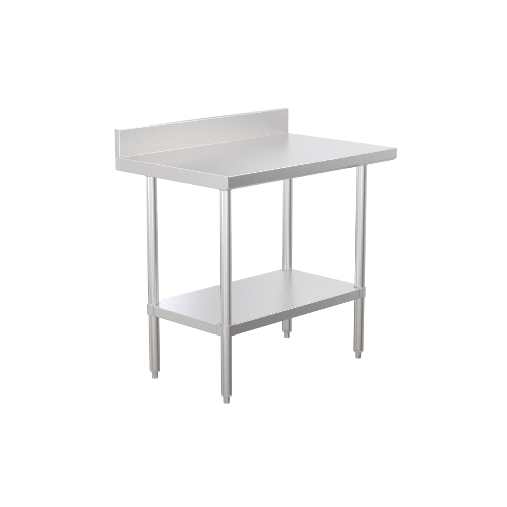 Krome - 24" Wide work table with back splash & undershelf (L36" x H38")