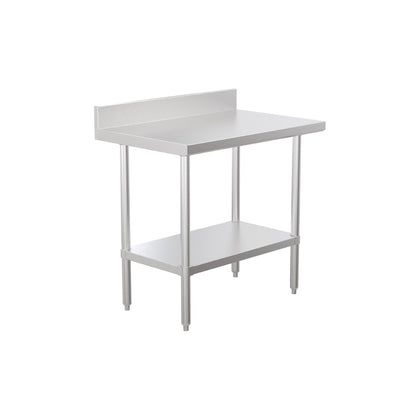 Krome - 24" Wide work table with back splash & undershelf (L36" x H38")