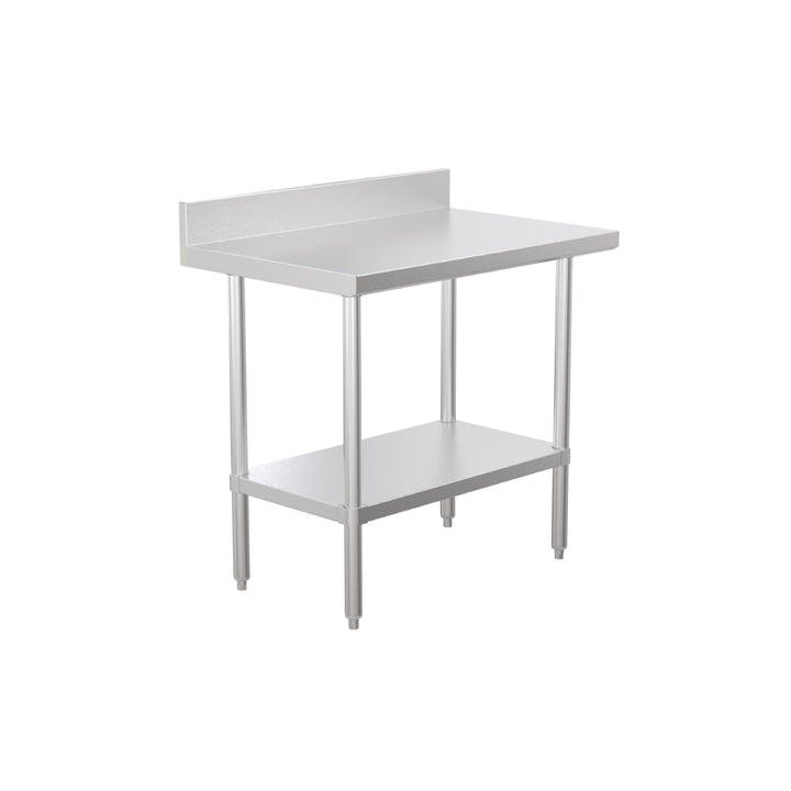 Krome - 24" Wide work table with back splash & undershelf (L36" x H38")