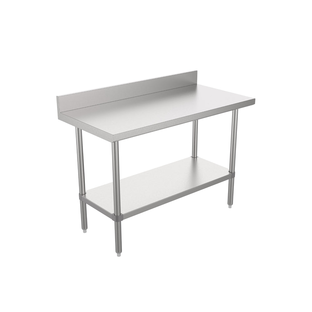 Krome - 24" Wide work table with back splash & undershelf (L48" x H38")