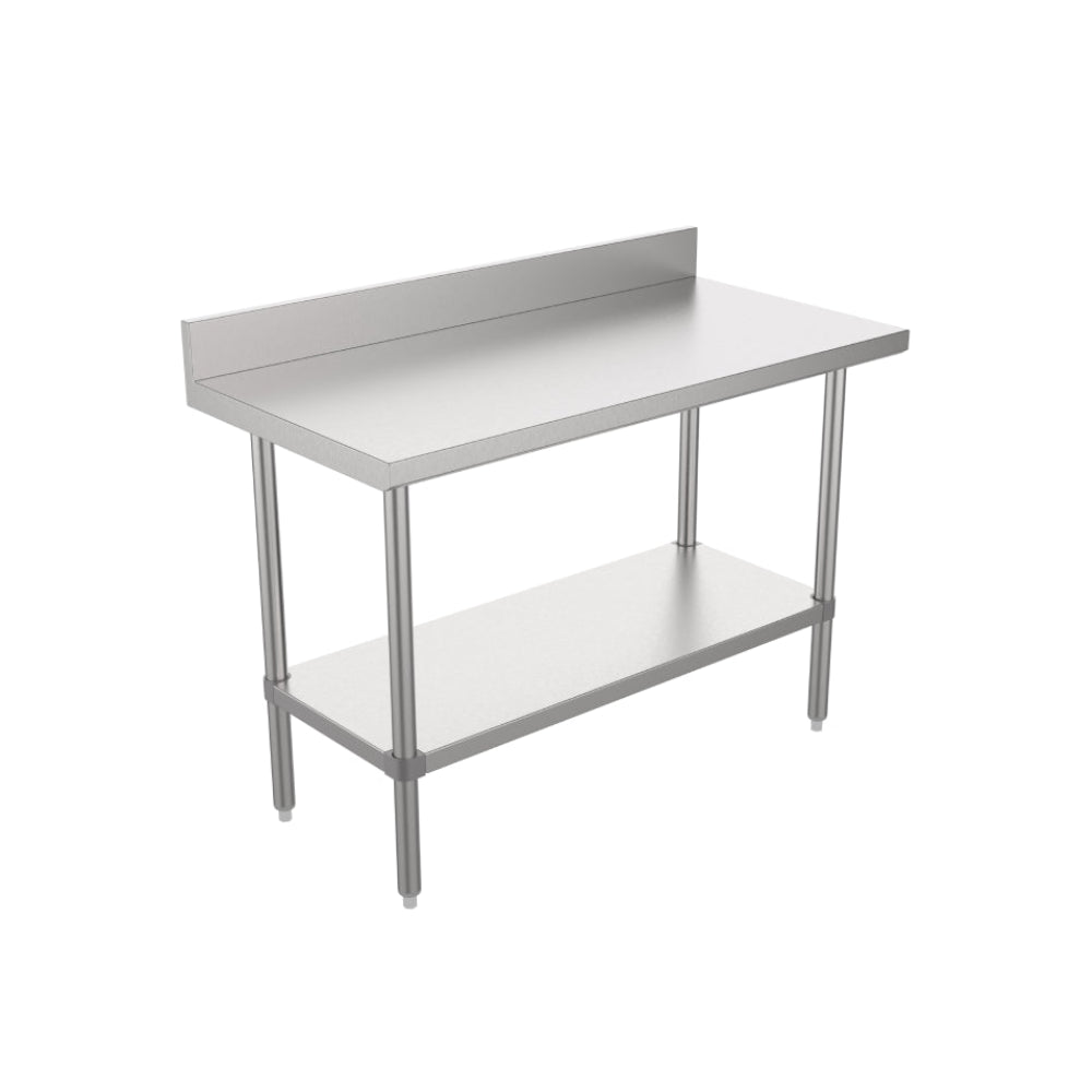 Krome - 24" Wide work table with back splash & undershelf (L48" x H38")