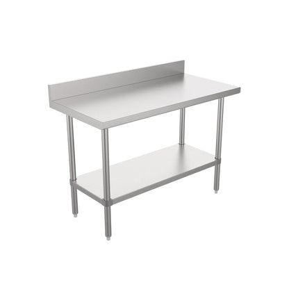 Krome - 24" Wide work table with back splash & undershelf (L48" x H38")