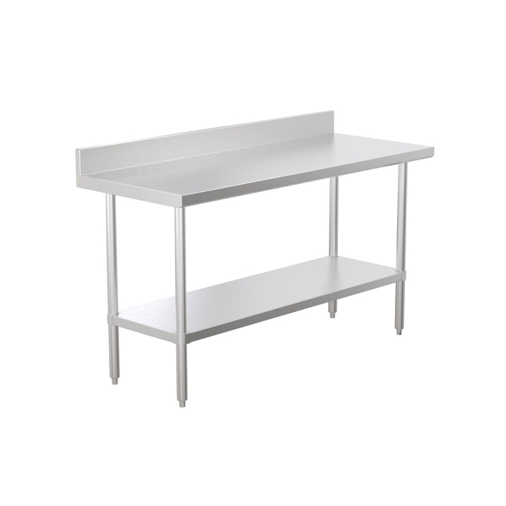 Krome - 24" Wide work table with back splash & undershelf (L60" x H38")