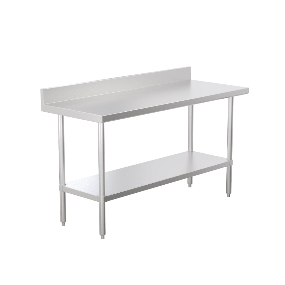 Krome - 24" Wide work table with back splash & undershelf (L60" x H34")