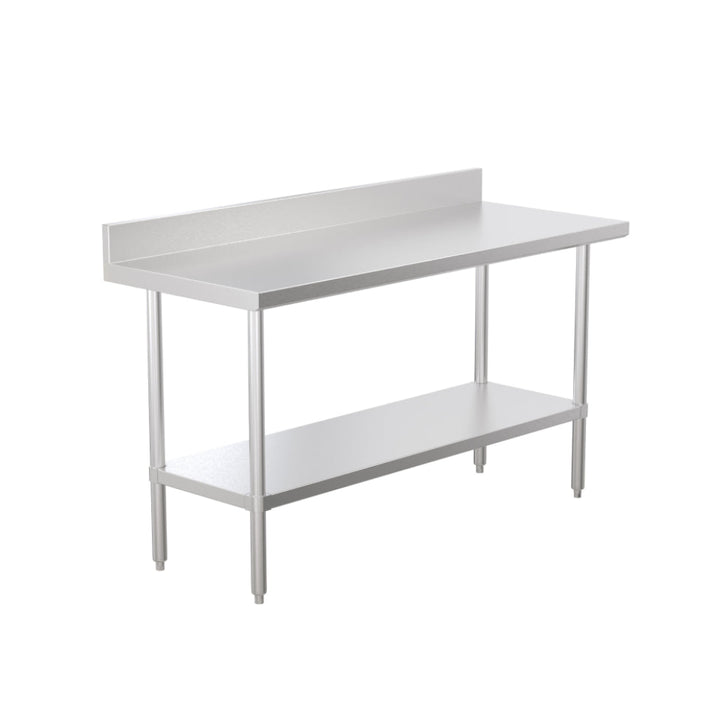 Krome - 24" Wide work table with back splash & undershelf (L60" x H38")