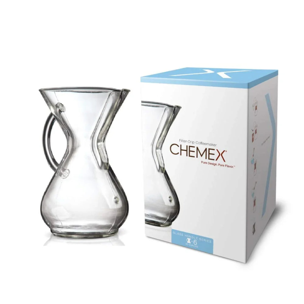 محضرة القهوة Chemex سعة 6 أكواب بمقبض زجاجي