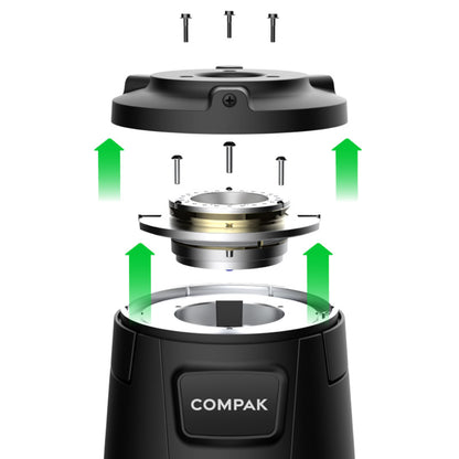 Compak E8 OD Grinder – 83mm with Red Speed Burrs - Black