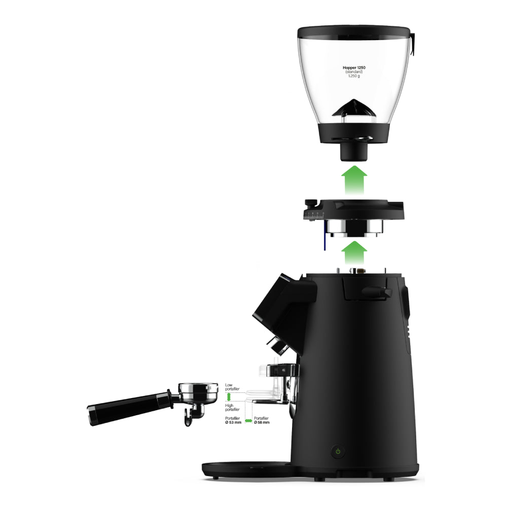 Compak E8 OD Grinder – 83mm with Red Speed Burrs - Black