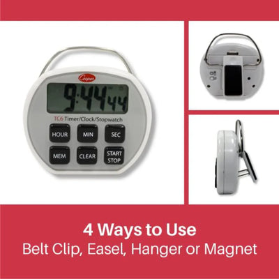 Cooper Atkins TC6 6-Button Digital Timer, Clock & Stopwatch