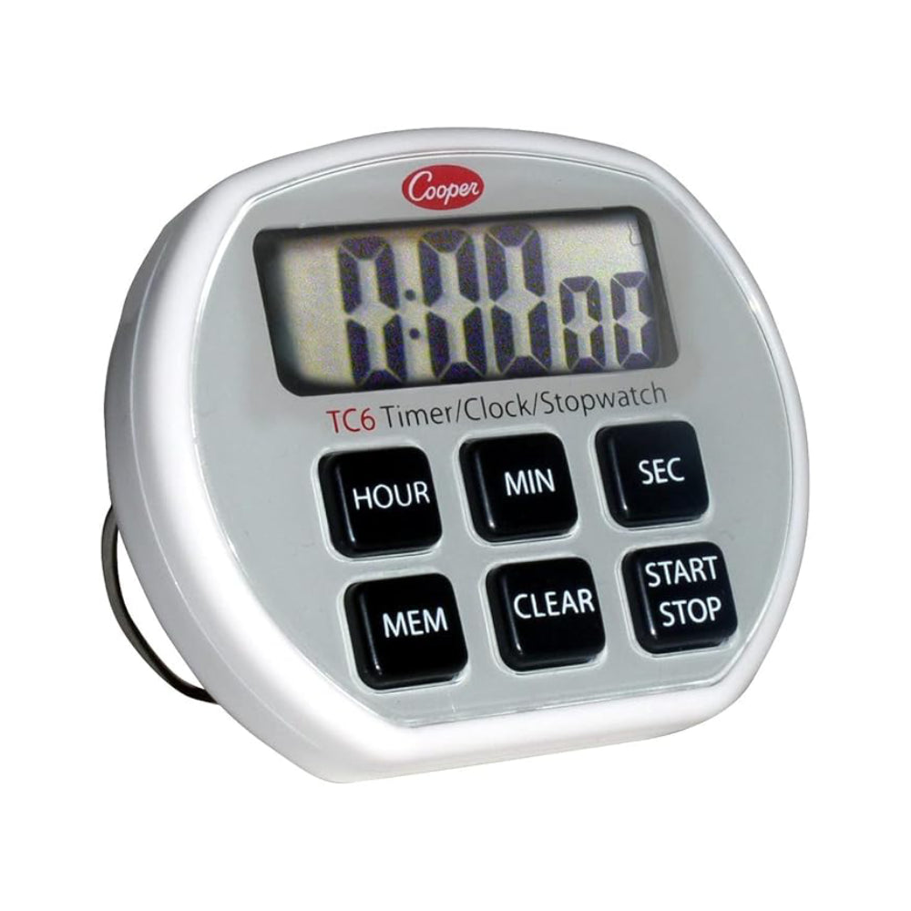 cooper tc6 electronic timer clock stopwatch 6 button
