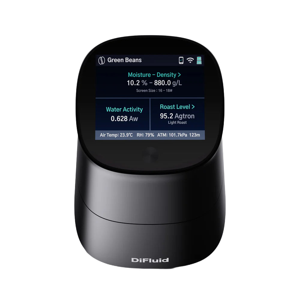 DiFluid Omix Plus Coffee Moisture, Water Activity, Density Structure and Cool Meter