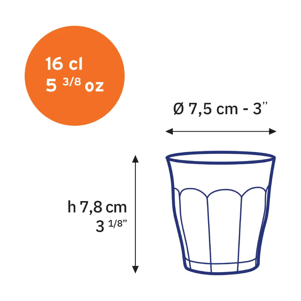 Duralex Picardie Clear Glass - Set of 6, 16cl