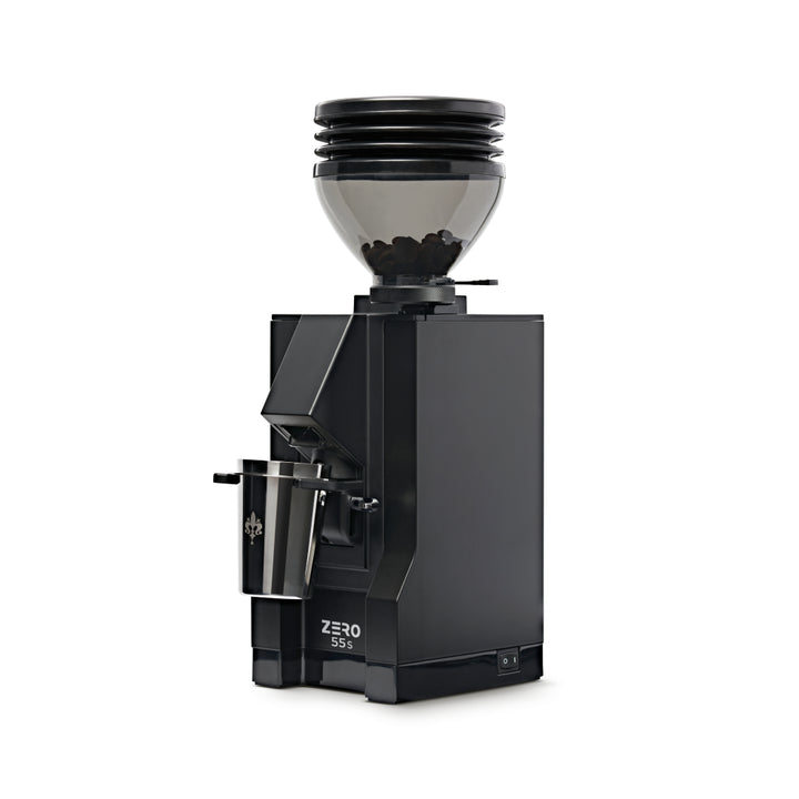 eureka mignon zero 55s espresso grinder 55mm hardened steel flat burrs stepless micrometric adjustment silent technology ace anti clump system 45g single dose hopper 310w power 220v compact design