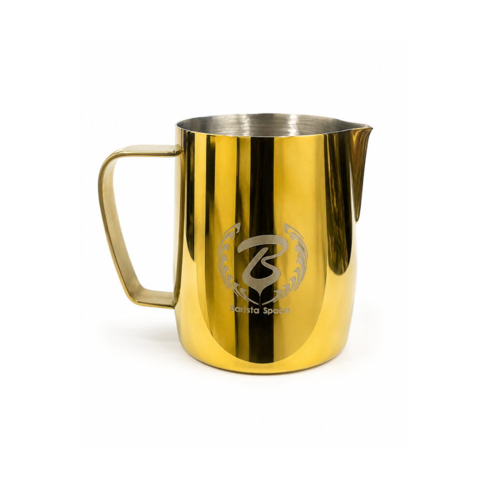 Barista Space Gold Milk Pitcher – Stainless Steel Jug for Latte Art