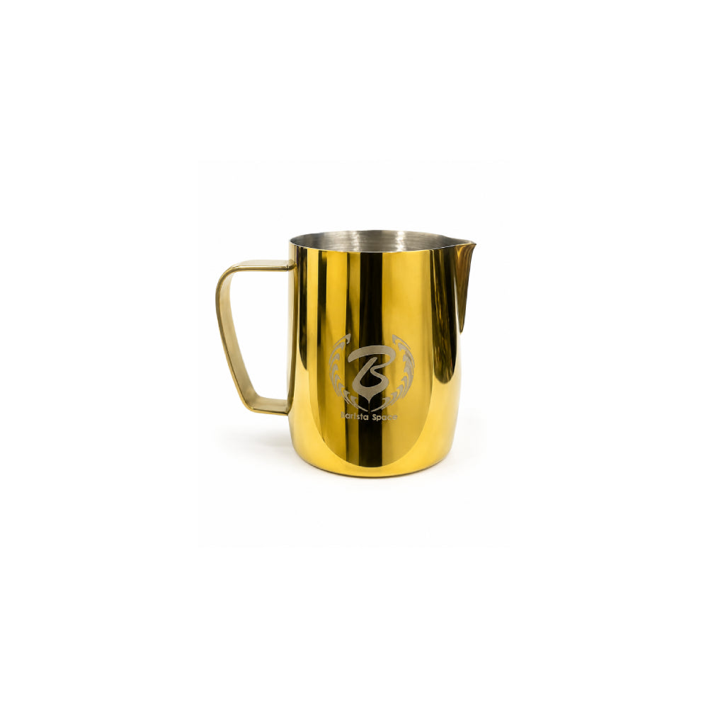 Barista Space Gold Milk Pitcher – Stainless Steel Jug for Latte Art