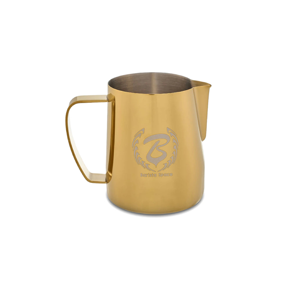 Barista Space Gold Milk Pitcher – Stainless Steel Jug for Latte Art