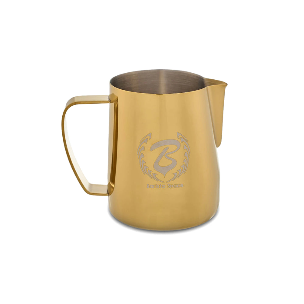 Barista Space Gold Milk Pitcher – Stainless Steel Jug for Latte Art