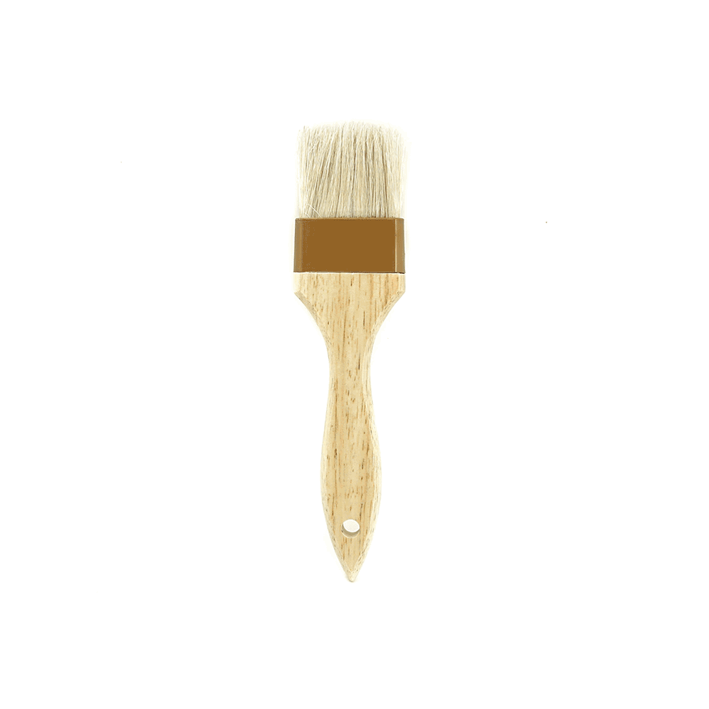Precise Wide Flat Brush with Natural Bristles and Wooden Handle