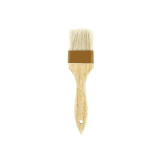 Precise Wide Flat Brush with Natural Bristles and Wooden Handle