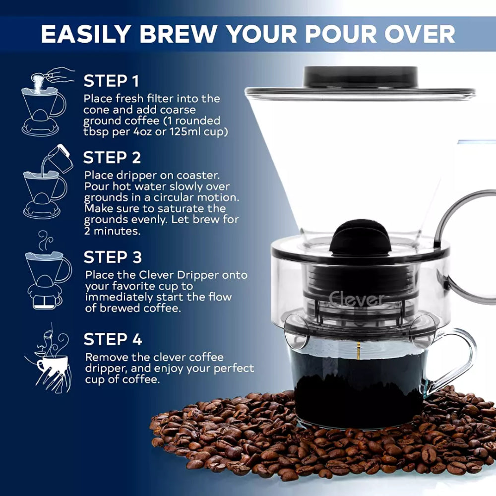 Handy Brew Clever Dripper Glass with Filter