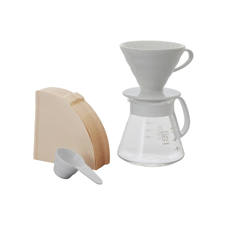 hario v60 ceramic dripper 02 set white