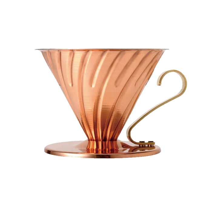 hario v60 02 copper dripper with nickel plating inside