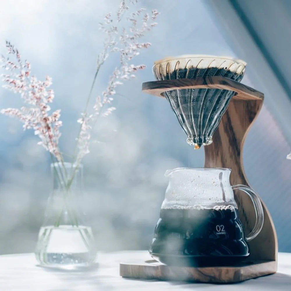 Hario V60 Olive Wood Stand Set