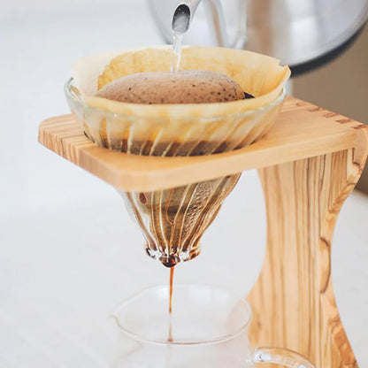 Hario V60 Olive Wood Stand Set