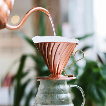 Hario V60-02 Copper Dripper With Nickel Plating Inside