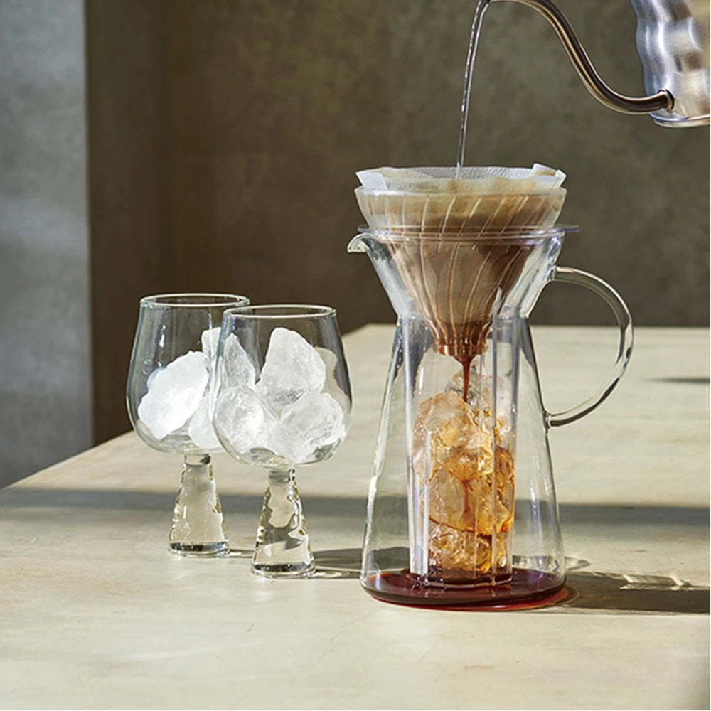 Hario V60 Glass Iced Coffee Maker Transparent