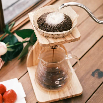 Hario V60 Olive Wood Stand Set