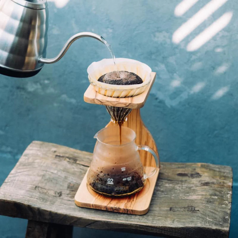 Hario V60 Olive Wood Stand Set